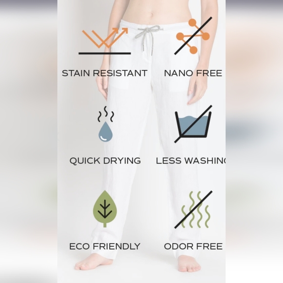 NWT. Ably 100%linen drawstring pants - Picture 4 of 12